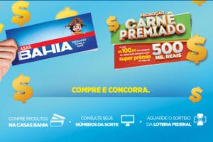 Promoção Casas Bahia carnê premiado