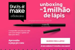 Promoção desejos de Make OBoticario