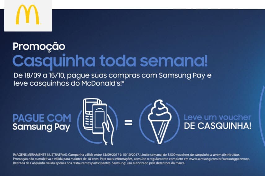 Promocao Samsung Pay Casquinha Mc Donalds