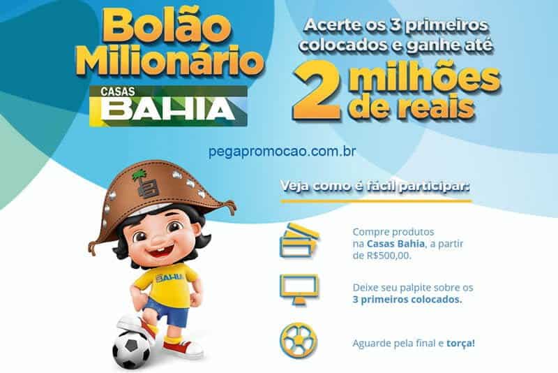 Promoção Casas Bahia 2018 Bolão Milionário