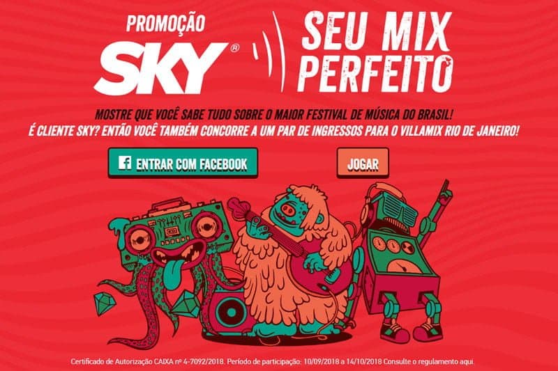 Promoção Sky 2018 Seu Mix Perfeito