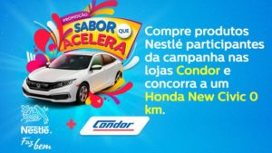 Promoção Supermercado Condor e Nestlé Sabor que acelera