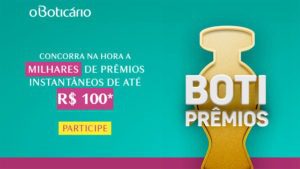 Promoção Boti Prêmios: Ganhe prêmios instantâneos de até R$ 100