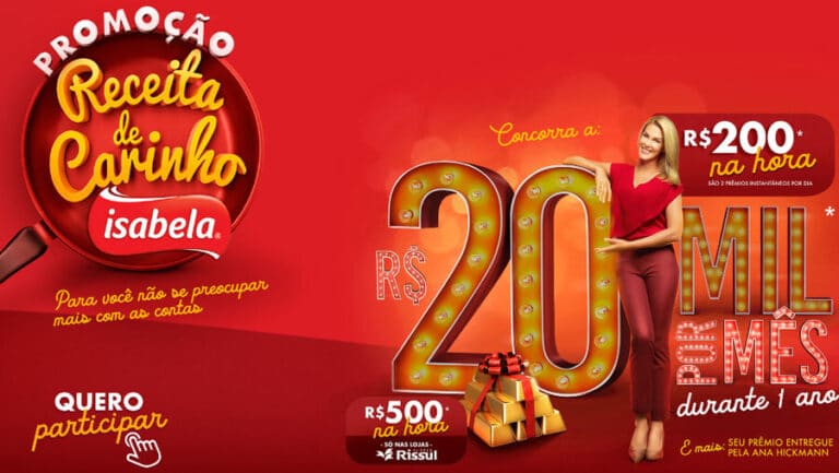 Promoção Isabela 2020: Concorra a 20 Mil por mês