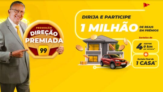 Promoção Direção Premiada para motoristas do app 99 e 99 Taxi