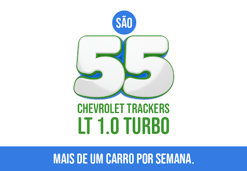 Promoção Gazin 55 anos o total de 55 SUV`s Chevrolet Tracker