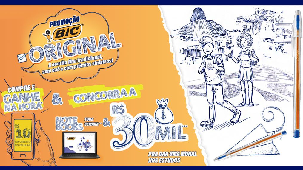 Promoção BIC Original: Concorra a prêmios de até 30 mil