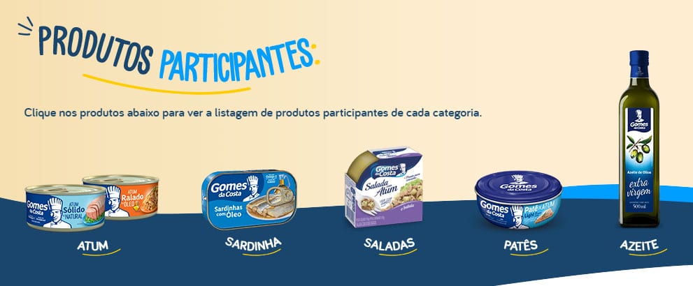 Produtos participantes promoção gomes da costa