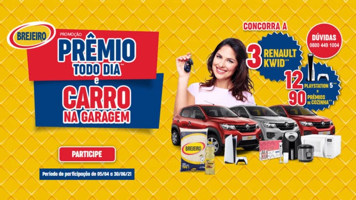Promoção Arroz Brejeiro 2021 Prêmio todo dia carro na garagem