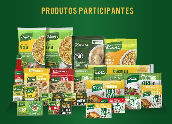 Produtos participantes da Prêmios da Promoção Knorr 60 anos