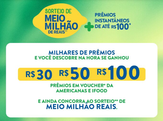 Premios da Promoção Abra uma H2OH! 2021/2022