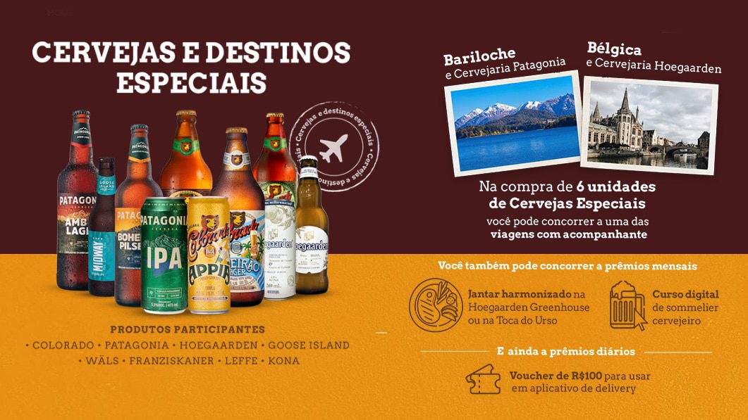 Promoção Ambev 2021 Cervejas e Destinos Especiais