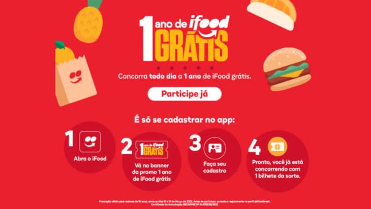 Promoção 1 ano de Ifood: 18 mil em créditos para você usar no app