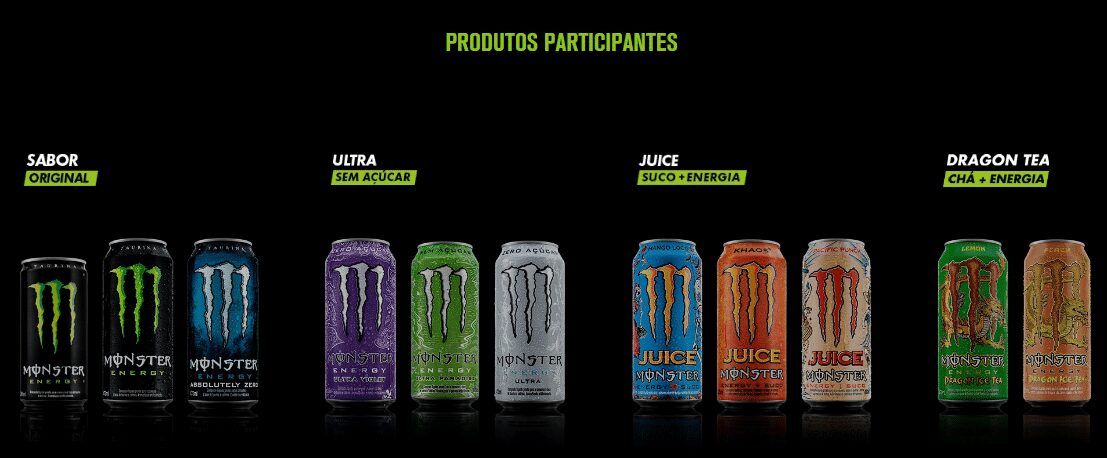 Produtos participantes da promoção monster UFC 2022