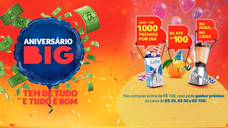 Promoção Aniversário Big Hipermercados 2022 (28 mil prêmios para você)