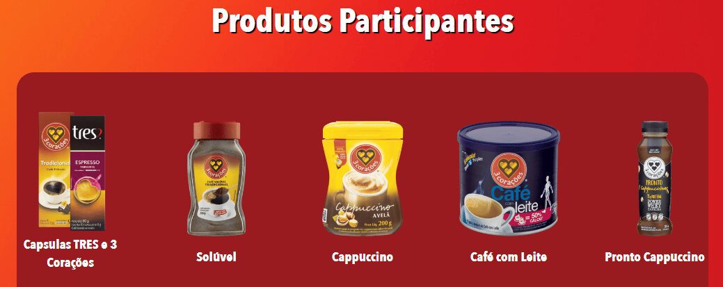 Produtos participantes Três Corações