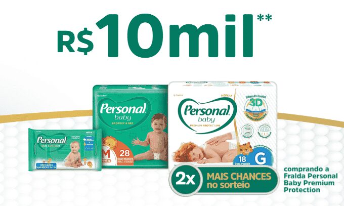 dobre as suas cahnces de ganhar na promoção personal Baby