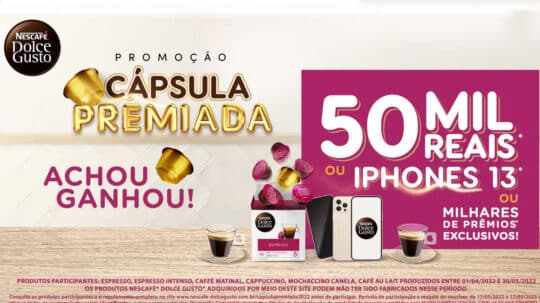 Promoção Capsula Premiada Dolcegusto Nescafé - Prêmios de até 50 mil