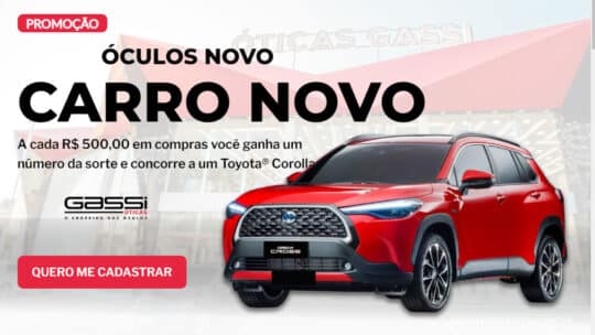 Promoção Óticas Gassi Óculos Novo Carro Novo