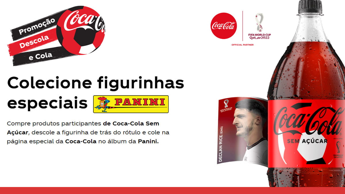 Promoção Coca Cola Colecione figurinhas especiais Panini