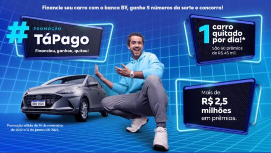 Promoção BV Tá Pago: Financiou, ganhou, quitou