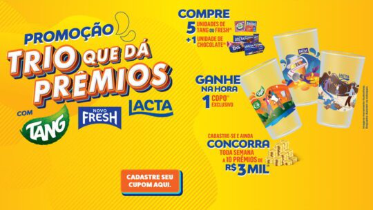 Promoção Tang, Lacta e Fresh Trio que Dá Prêmios