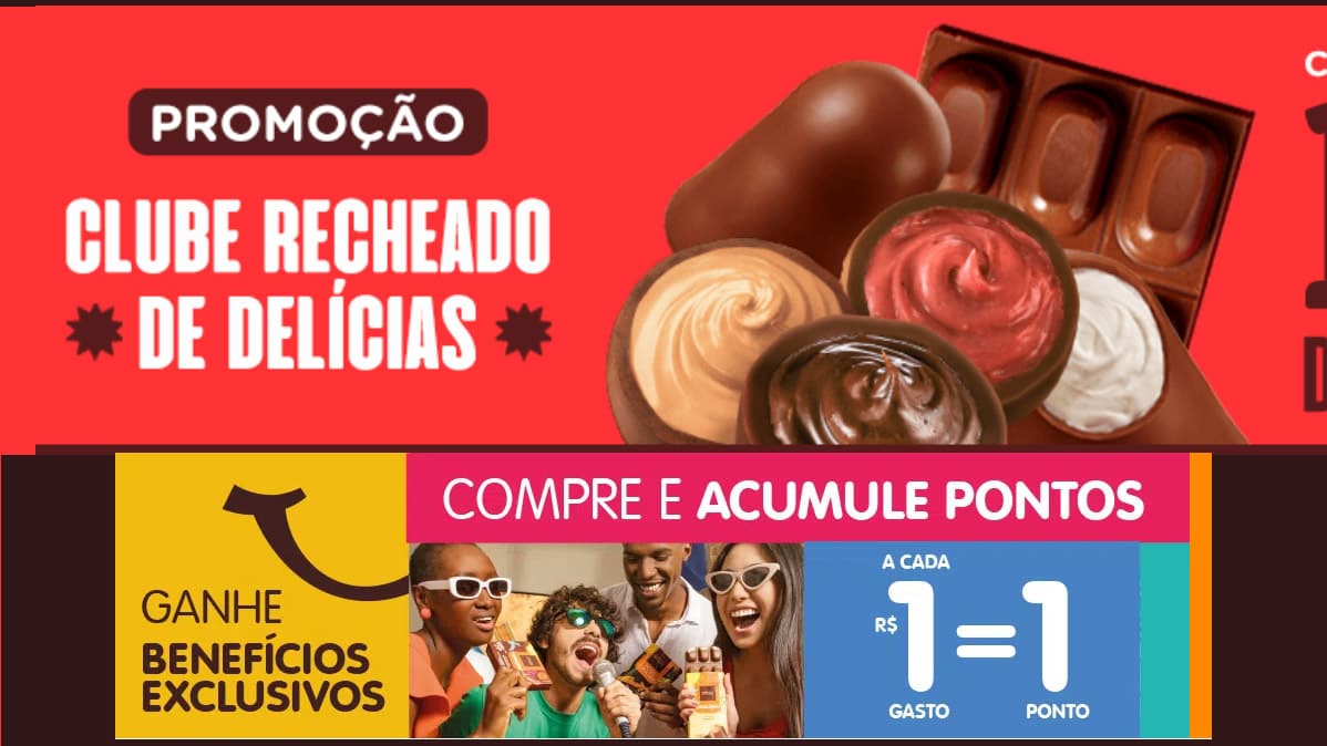 Promoção Brasil Cacau Clube Recheado de Delícias