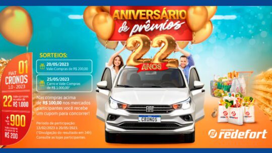 Promoção Aniversário redeForte 22 anos