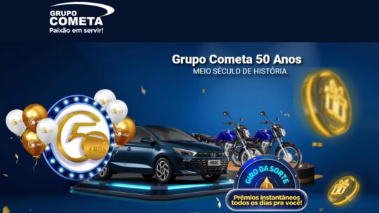 Promoção Cometa 50 anos: concorra a carro e motos