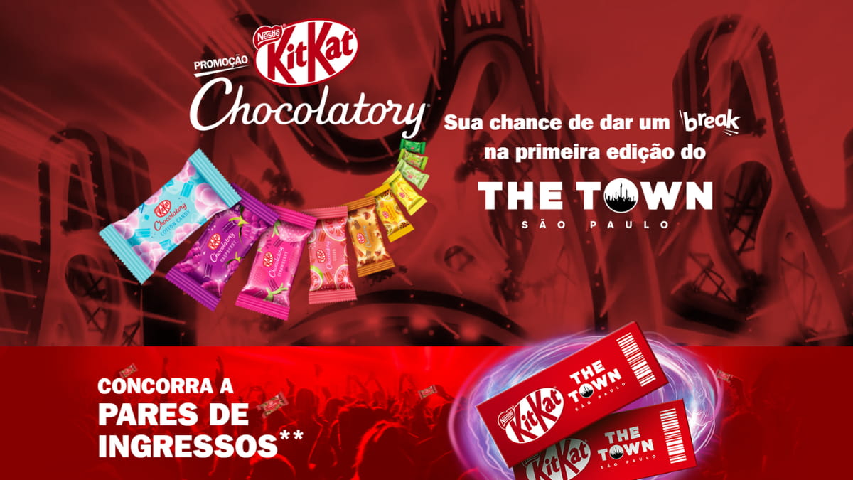Participe da Promoção KitKat Chocolatory e viva a emoção do The Town