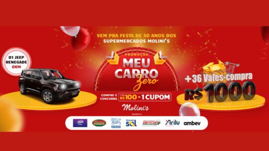 Promoção Supermercados Molinis 2023 Meu Carro Zero