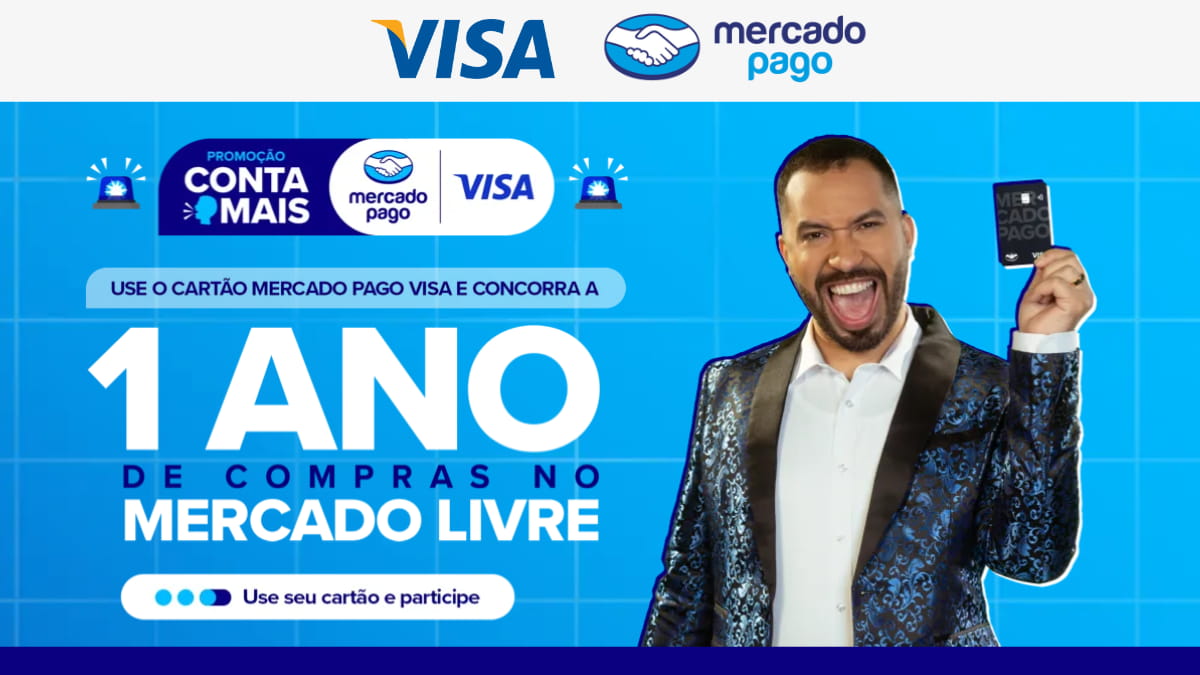 Promoção Mercado Pago e Visa 2023 Conta Mais: Ganhe 1 ano de compras grátis