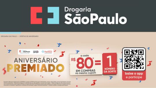 Participe da Promoção Drogaria São Paulo 2023 Aniversário Premiado R$ 60 MIL
