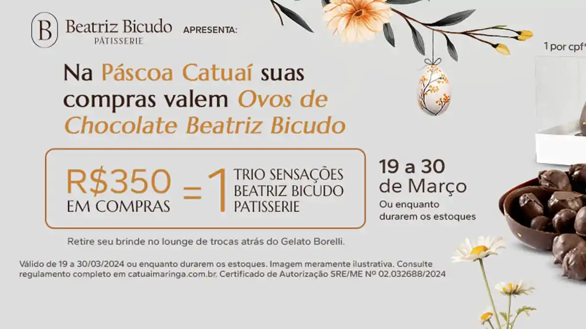 Celebre a Páscoa 2023 com Grandes Surpresas no Shopping Catuaí Maringá!