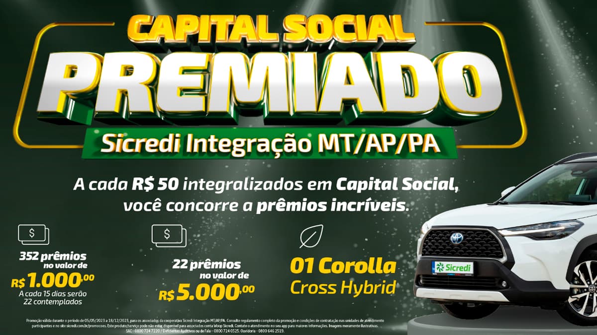 Promoção Capital Social Premiado Sicredi Sul MT