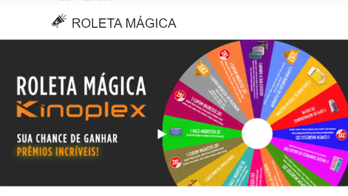Promoção Kinoplex Roleta Mágica