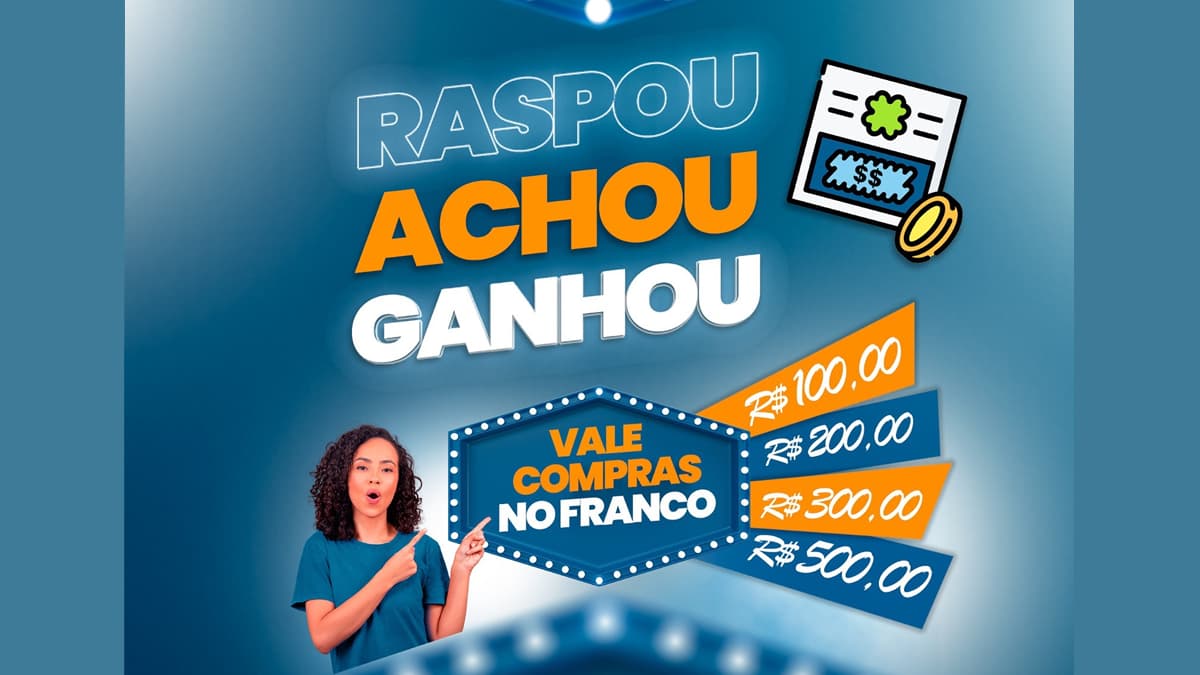 Promoção Supermercado Franco 2024 Raspou, Achou, Ganhou
