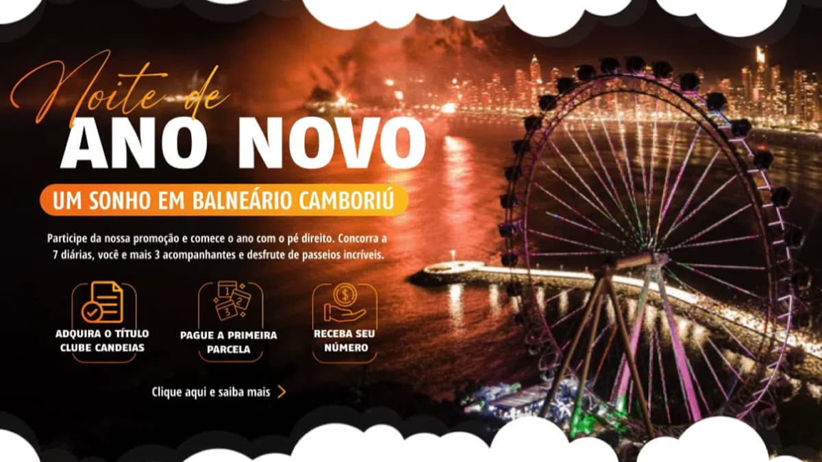 Promoção Clube Candeias Ano Novo Sonho em Balneário