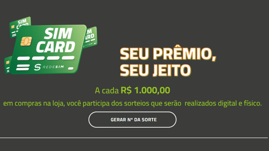 Promoção SIM CARD Seu Jeito, Seu Prêmio