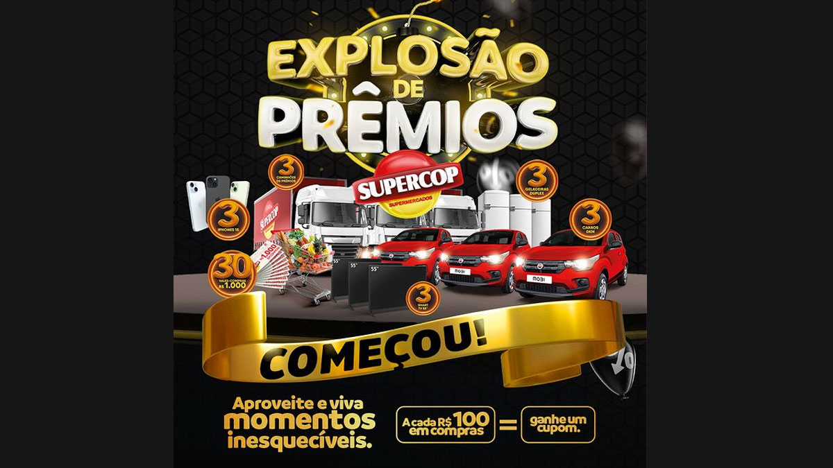 Promoção Supercop Explosão de Prêmios Carros, iPhone e Mais