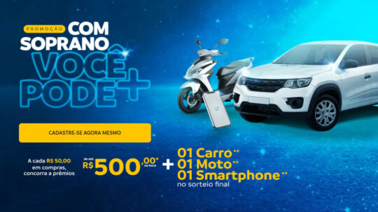 Promoção Soprano Você Pode Mais: Ganhe Carro, Moto e iPhone