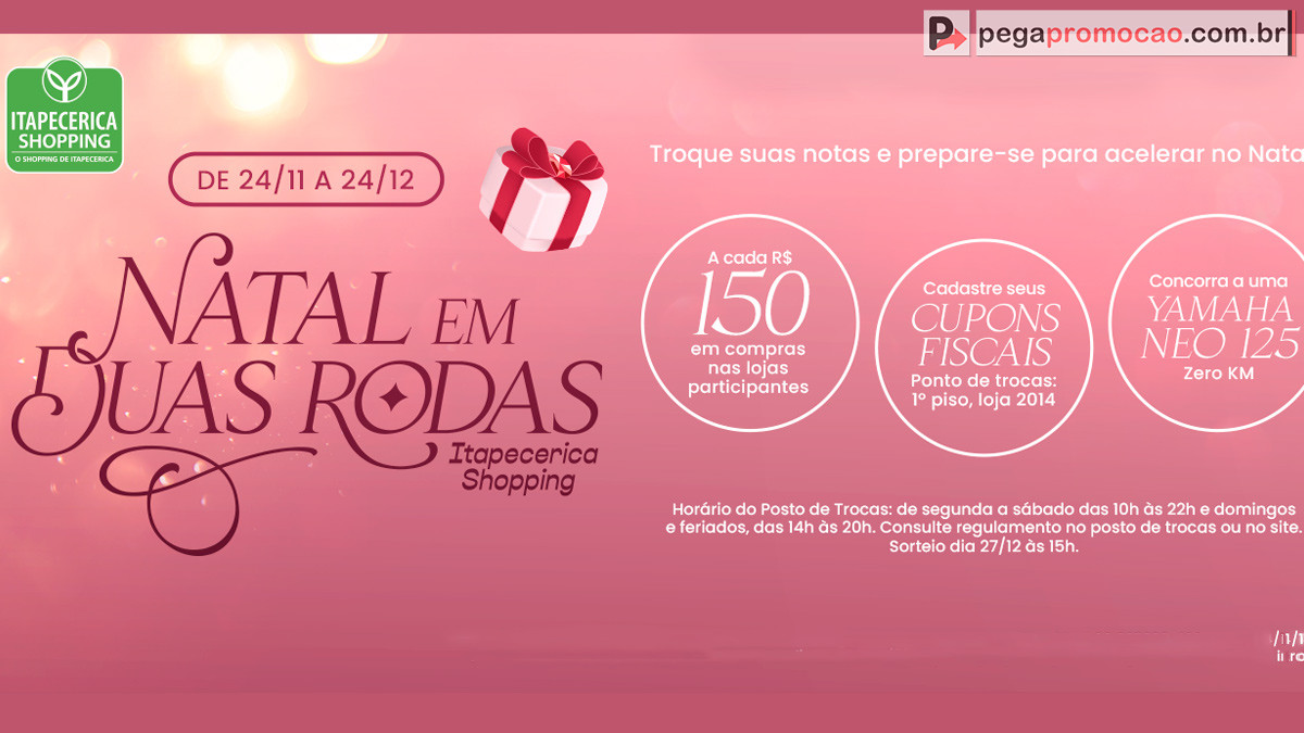 Promoção Itapecerica Shopping Natal 2024