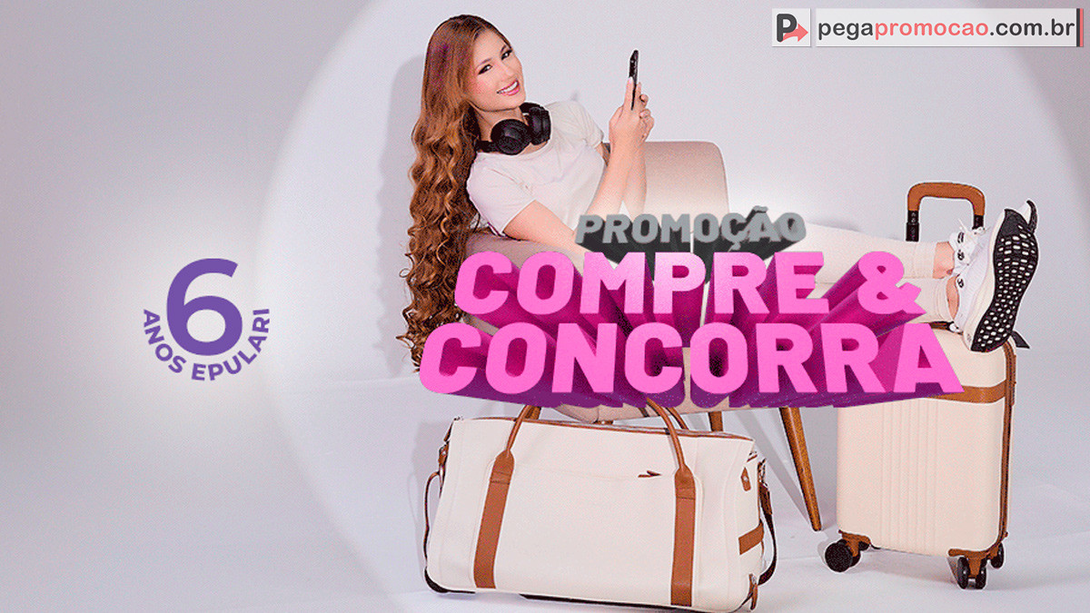 Banner da Promoção Epulari 6 Anos: A chance de ganhar um iPhone 16!