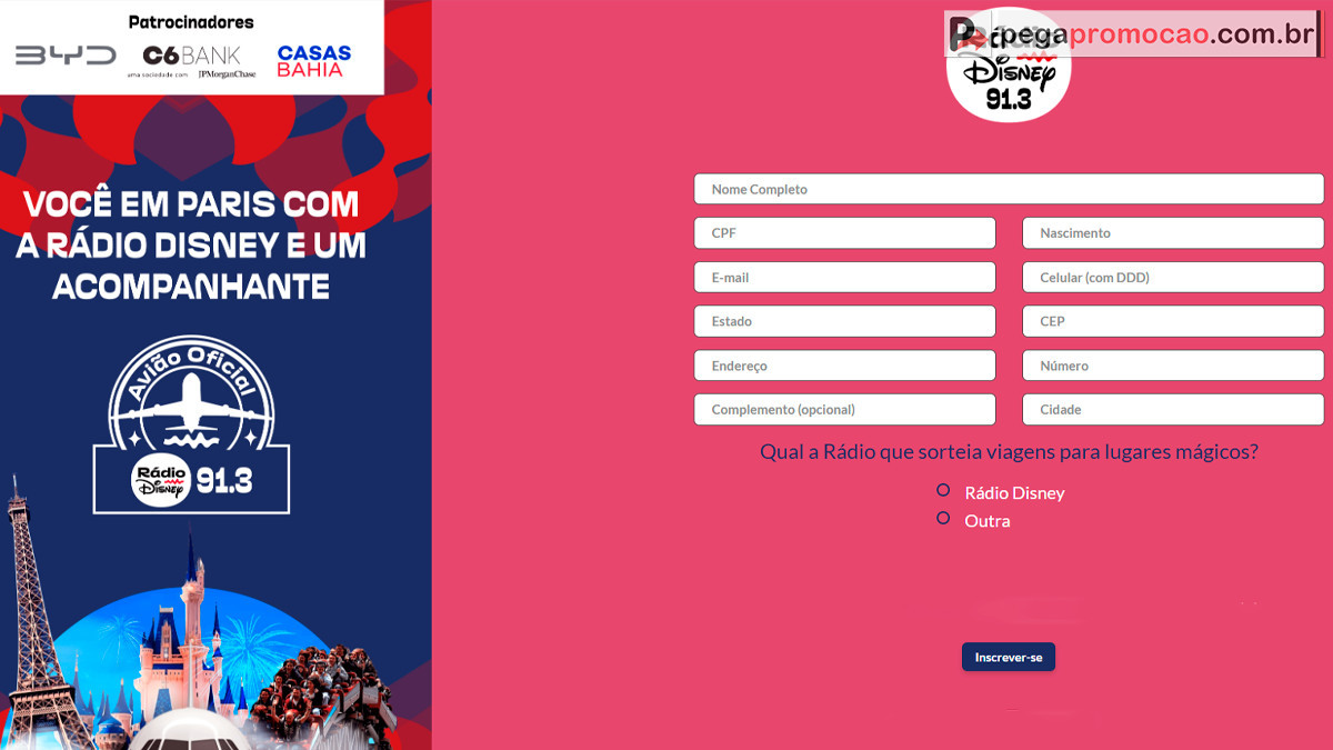avião rádio disney 2025