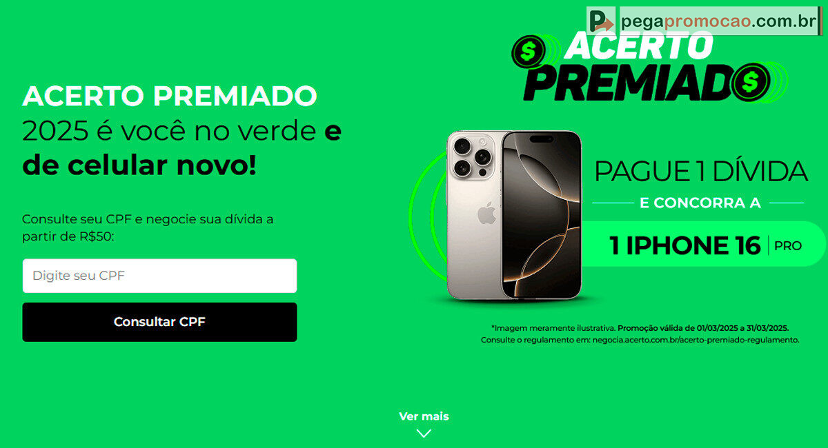 sorteio iphone acerto permiado 2025