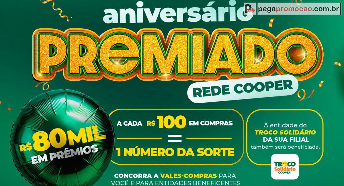 sorteio rede cooper 2025 aniversário premiado