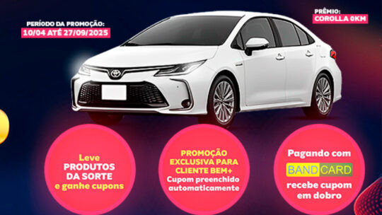 Supermercados Bandeirante lança a Campanha com Sorteio de um Toyota Corolla 0km!