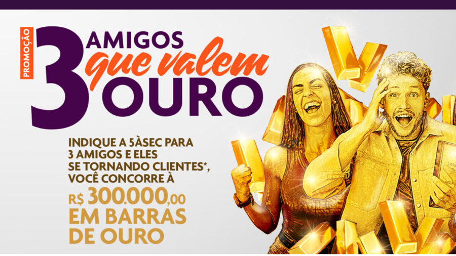 Promoção Amigos Que Valem Ouro - 5ASEC 2025: Concorra a R$ 300 Mil em Barras de Ouro!