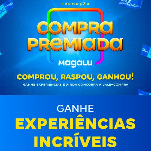 Banner quadrado da Promoção Magalu Compra Premiada 2025