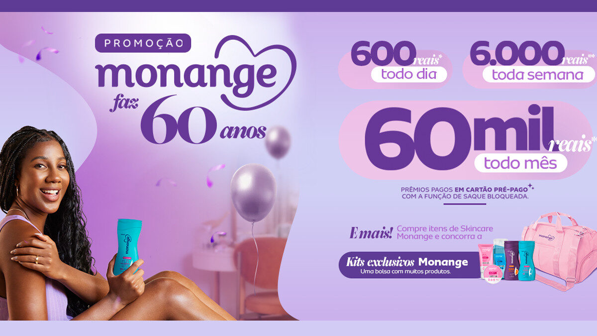 Banner da Promoção Monange 60 Anos 2025